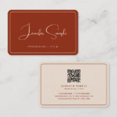 Typography Elegant Terracotta Premium Silk Luxury 名刺 (正面/裏面)