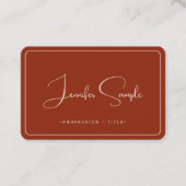 Typography Elegant Terracotta Premium Silk Luxury 名刺 (正面)