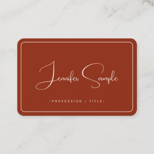 Typography Elegant Terracotta Premium Silk Luxury 名刺 (正面)