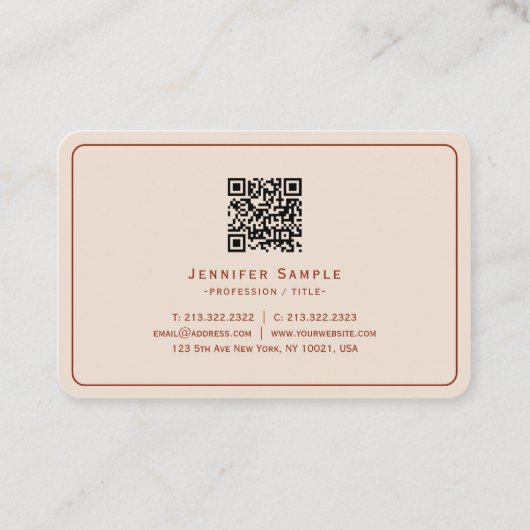 Typography Elegant Terracotta Premium Silk Luxury 名刺 (裏面)