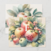 Typography Fall apples pastel colors watercolor (正面/裏面)
