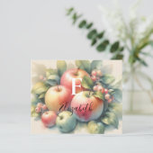 Typography Fall apples pastel colors watercolor (スタンド正面)