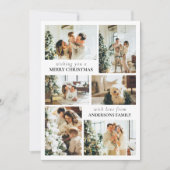 Typography Family Photo Collage Christmas Card シーズンカード (正面)