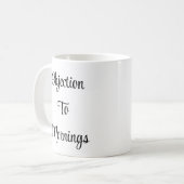 Typography Funny Judge Mornings コーヒーマグカップ (正面左)