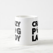 Typography Graphics Mug熱狂するなパグの女性 コーヒーマグカップ (中央)