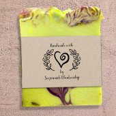 Typography Handmade Curly Heart Wreath Custom ラバースタンプ