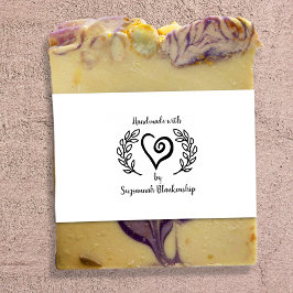 Typography Handmade Curly Heart Wreath Custom Rubb ラバースタンプ