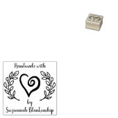 Typography Handmade Curly Heart Wreath Custom Rubb ラバースタンプ (押印)