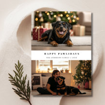 Typography Happy Pawlidays Pet Dog Christmas Photo
