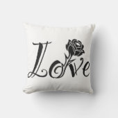 Typography Meets Nature: The Love Rose クッション (正面)