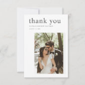 Typography Modern Minimalist Chic Wedding Photo サンキューカード (正面)