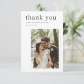 Typography Modern Minimalist Chic Wedding Photo サンキューカード (スタンド正面)