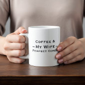 Typography Mug Design – Coffee & My Wife ジャンボコーヒーマグカップ