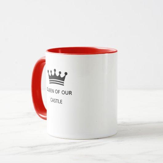 Typography Mug Design – Queen of Our Castle マグカップ (正面左)