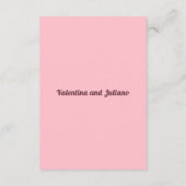 Typography Pink Wedding Gift Registry Portrait エンクロージャーカード (裏面)
