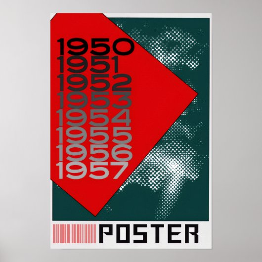 Typography Poster Modern Retro Art Mid-Century ポスター (正面)