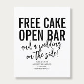 Typography QR Code Free Cake Wedding Save The Date チラシ