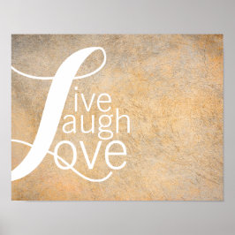 typography quote poster live laugh love ポスター