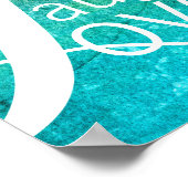 typography quote poster live laugh love on blue ポスター (角)