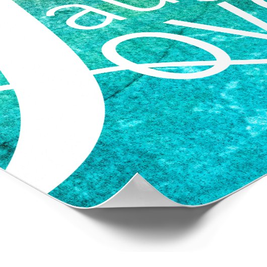 typography quote poster live laugh love on blue ポスター (角)