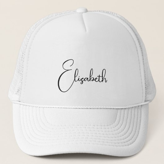 Typography Script Name Elegant Modern Mens Womens キャップ (正面)