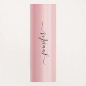 Typography Script Name Elegant Rose Gold Fitness ヨガマット (正面)
