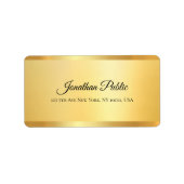 Typography Script Name Professional Elegant Gold ラベル (正面)