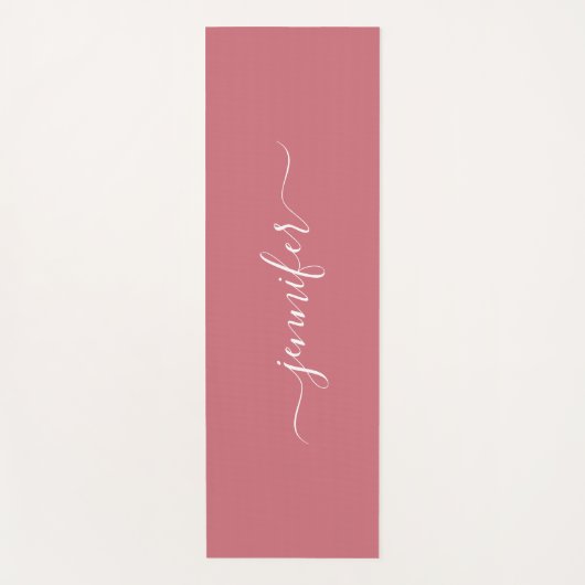 Typography Script Personalized Name Rose Gold ヨガマット (正面)
