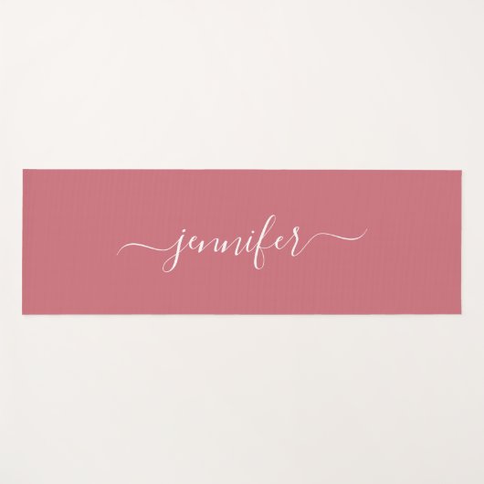 Typography Script Personalized Name Rose Gold ヨガマット (正面(横))