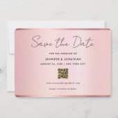 Typography Script Save The Date Chic Rose Gold セーブザデート (正面)