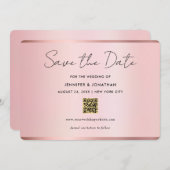 Typography Script Save The Date Chic Rose Gold セーブザデート (正面/裏面)