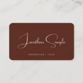 Typography Script Terracotta Luxury Premium Linen 名刺 (正面)