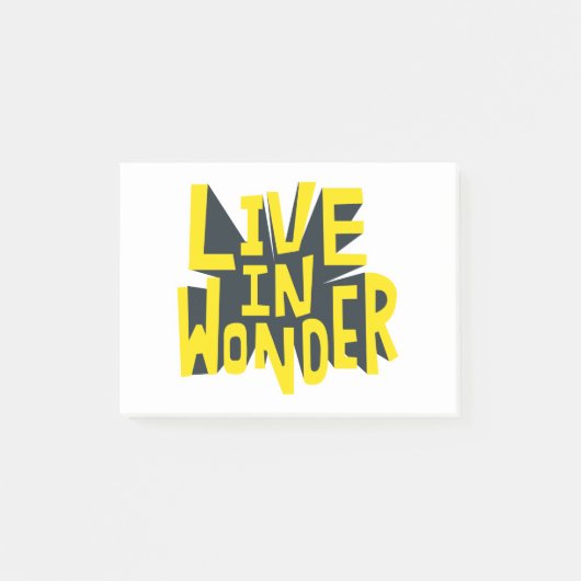 Typography sticker live in wonder Quote ポストイット (正面)