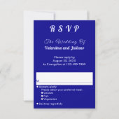 Typography Style Dark Blue Portrait Wedding RSVP (正面)