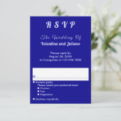 Typography Style Dark Blue Portrait Wedding RSVP (スタンド正面)