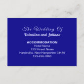 Typography Style Dark Blue Wedding Accommodation エンクロージャーカード (正面)