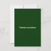 Typography Style Dark Green Portrait Wedding RSVP (裏面)