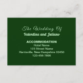 Typography Style Dark Green Wedding Accommodation エンクロージャーカード (正面)