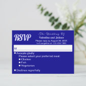 Typography Style Minimalist Dark Blue Wedding RSVP (スタンド正面)