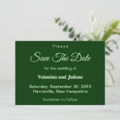 Typography Style Minimalist Dark Green Wedding セーブザデート (スタンド正面)