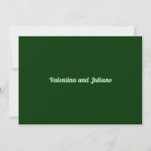 Typography Style Minimalist Dark Green Wedding セーブザデート (裏面)