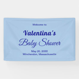 Typography Style Minimalist Light Blue Baby Shower 横断幕