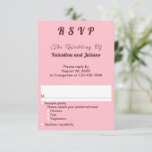 Typography Style Minimalist Pink Portrait Wedding 出欠カード (スタンド正面)