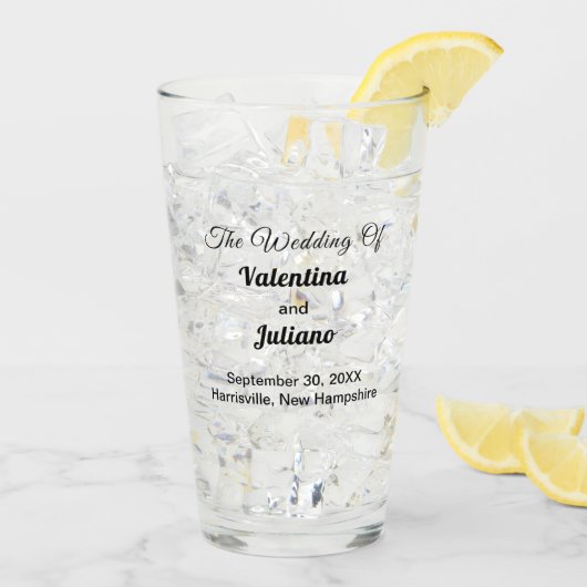 Typography Style Wedding Glass Cup タンブラーグラス (アイス裏面)