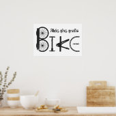Typography Text Inspirational Bike Rider ポスター (キッチン)