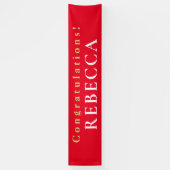 Typographylおめでとう名称赤卒業生 横断幕 (縦)