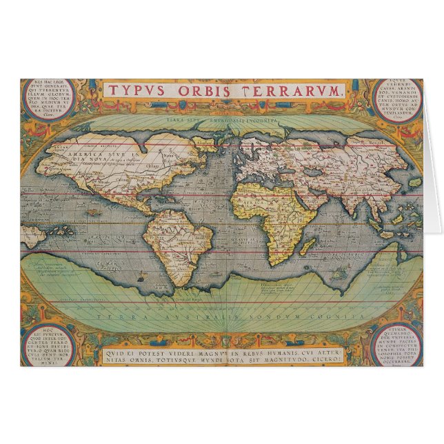Typus Orbis Terrarumの世界の地図 (正面横)