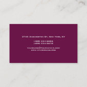 Tyrian Purple Black Monogramマネージャーの名刺 名刺 (裏面)