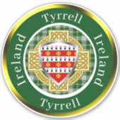 Tyrrell Irish Shield/Celtic Cross Personalized シール (正面)