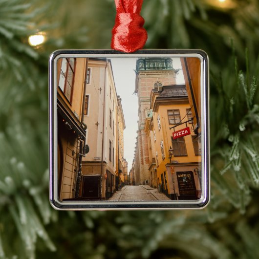 Tyska Brinken, Gamla Stan, Old Town, Stockholm メタルオーナメント (ツリー)